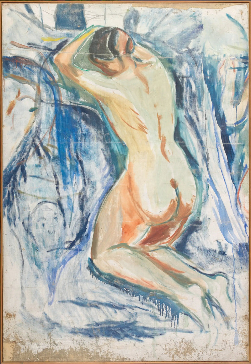 La Montaña humana: desnudo arrodillado - Edvard Munch