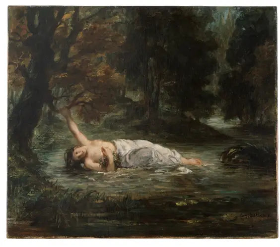 La Mort d'Ophélie - Eugène Delacroix image 1 copie de tableau peinte à la main