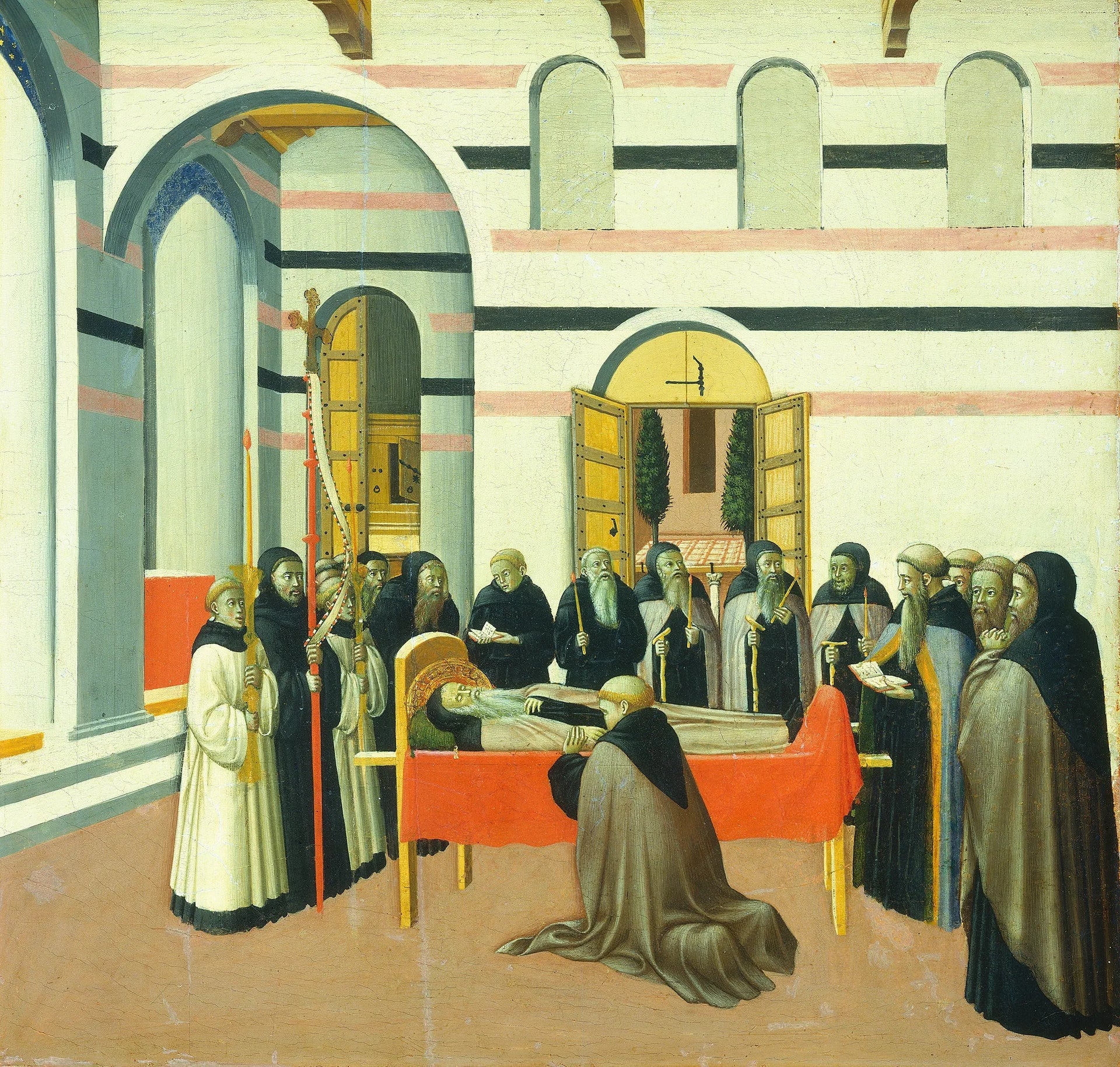 La mort de saint Antoine - Master of the Osservanza image 1 reproduction artisanale de tableau