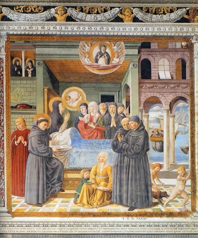 La Muerte de Santa Mónica (escena 13, muro sur) - Benozzo Gozzoli