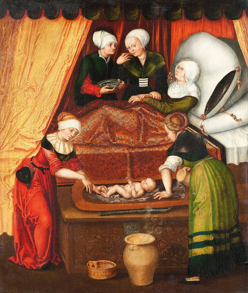 El nacimiento de Juan Bautista - Lucas Cranach el Viejo