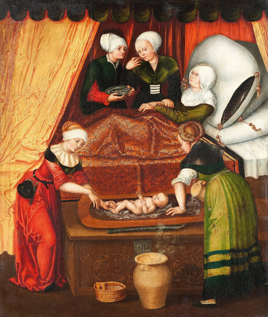 El nacimiento de Juan Bautista - Lucas Cranach el Viejo