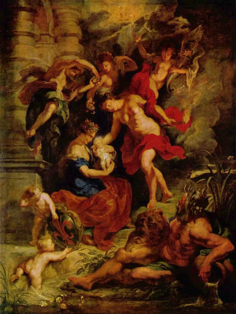 El nacimiento de María de Médici el 26 de abril de 1573 en Florencia - Peter Paul Rubens