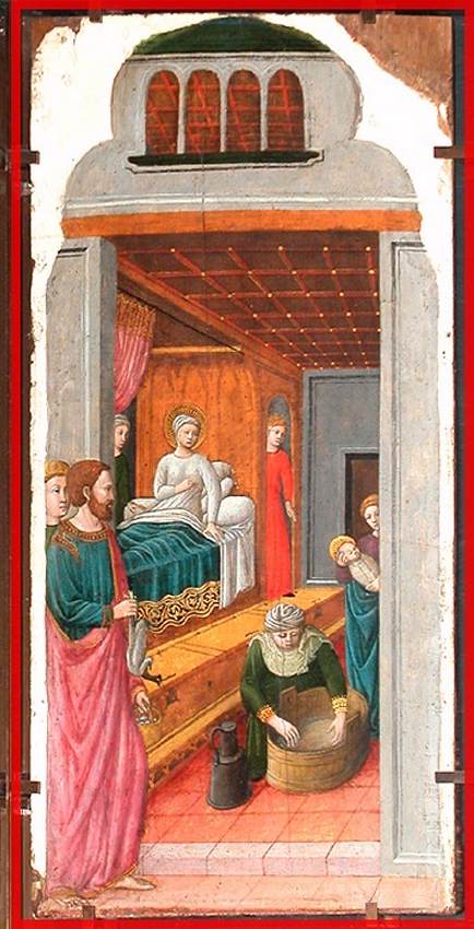 La Naissance de la Vierge - Giovanni Francesco da Rimini image 1 reproduction artisanale de tableau
