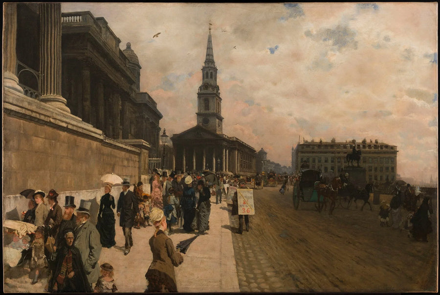 La National Gallery y la iglesia de San Martín (Londres) - Giuseppe De Nittis