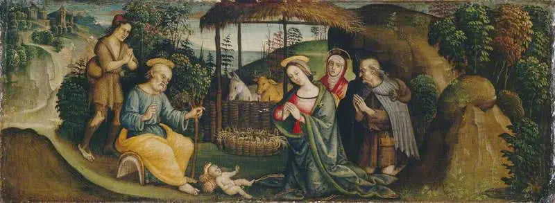 La Natividad con Santa Brígida - Pietro Perugino