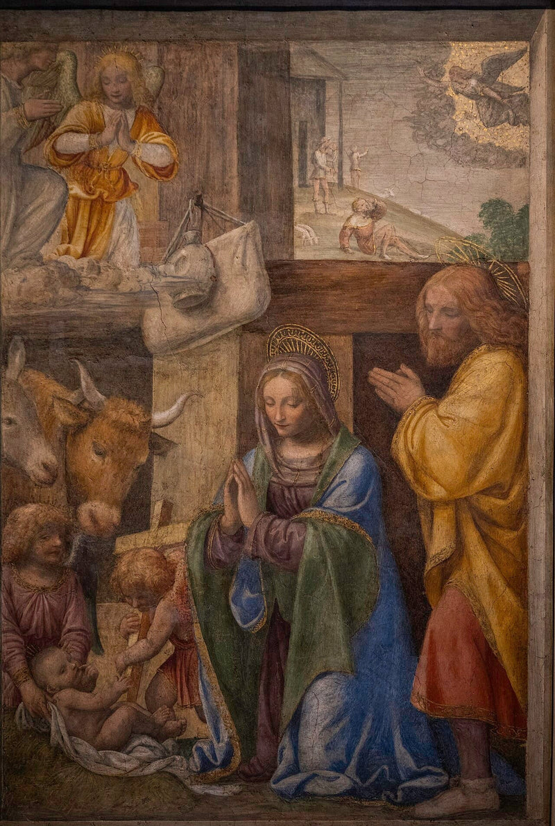La Natividad y el Anuncio a los pastores - Bernardino Luini