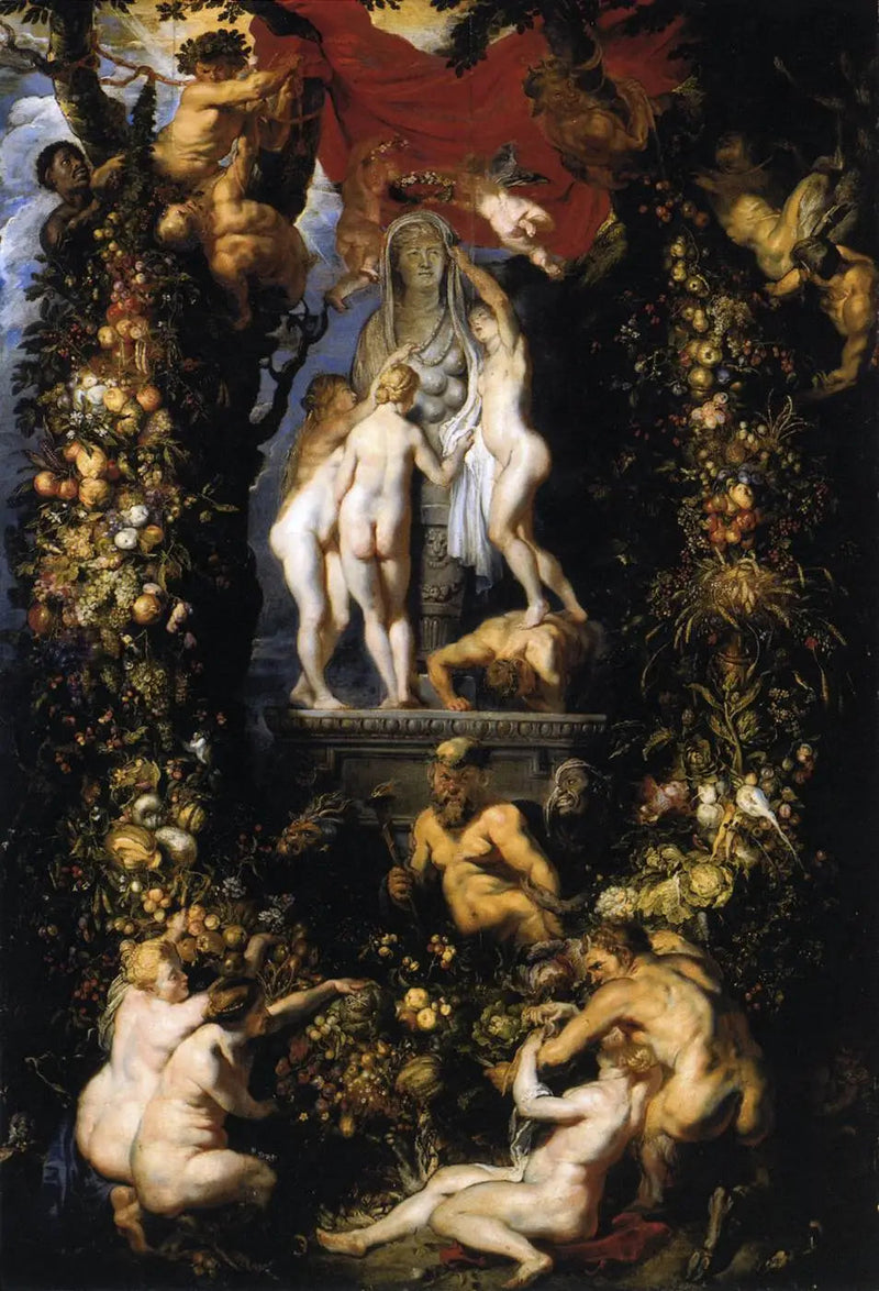 La naturaleza adornando a las tres gracias - Peter Paul Rubens
