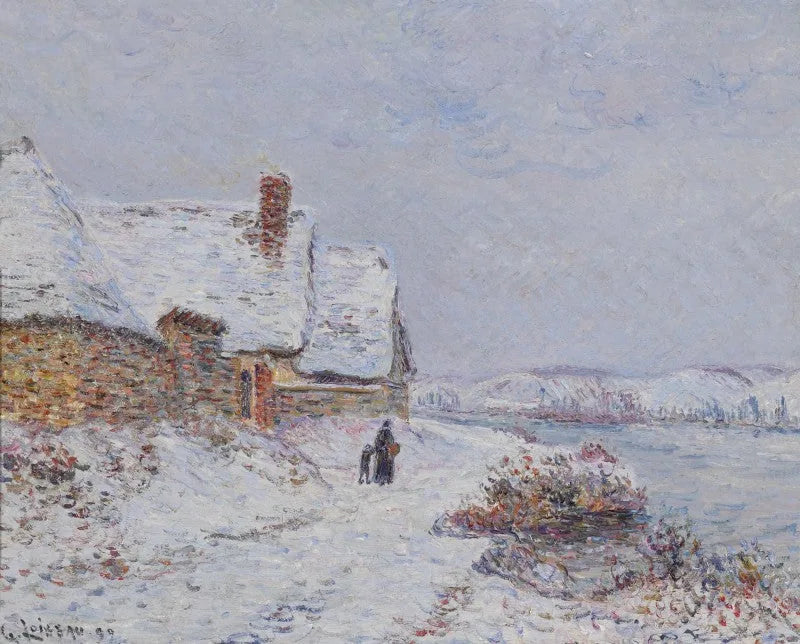 La nieve en Tournedos sur Seine - Gustave Loiseau