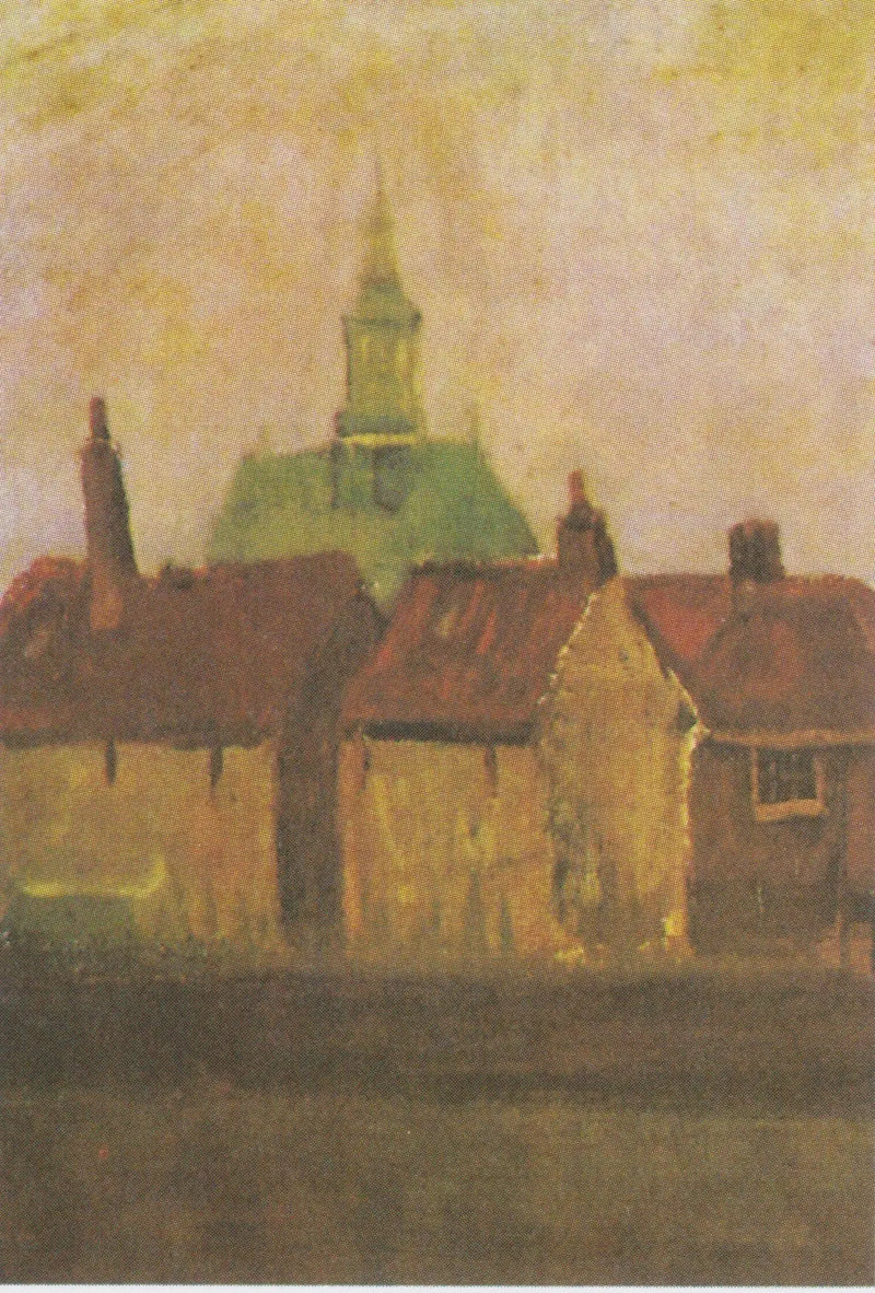 La nueva iglesia y las viejas casas de La Haya - Vincent van Gogh
