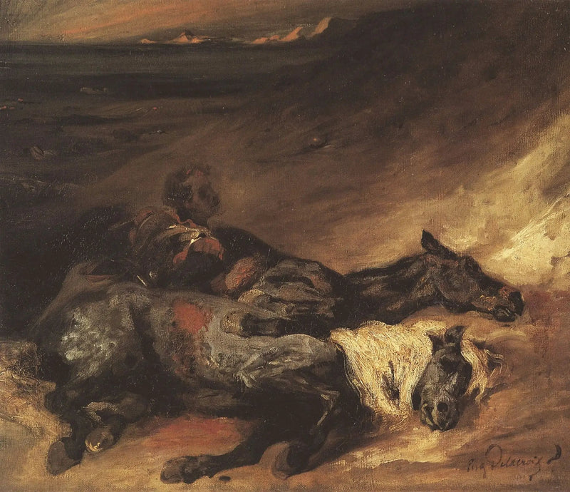 La noche después de la batalla de Waterloo - Eugène Delacroix