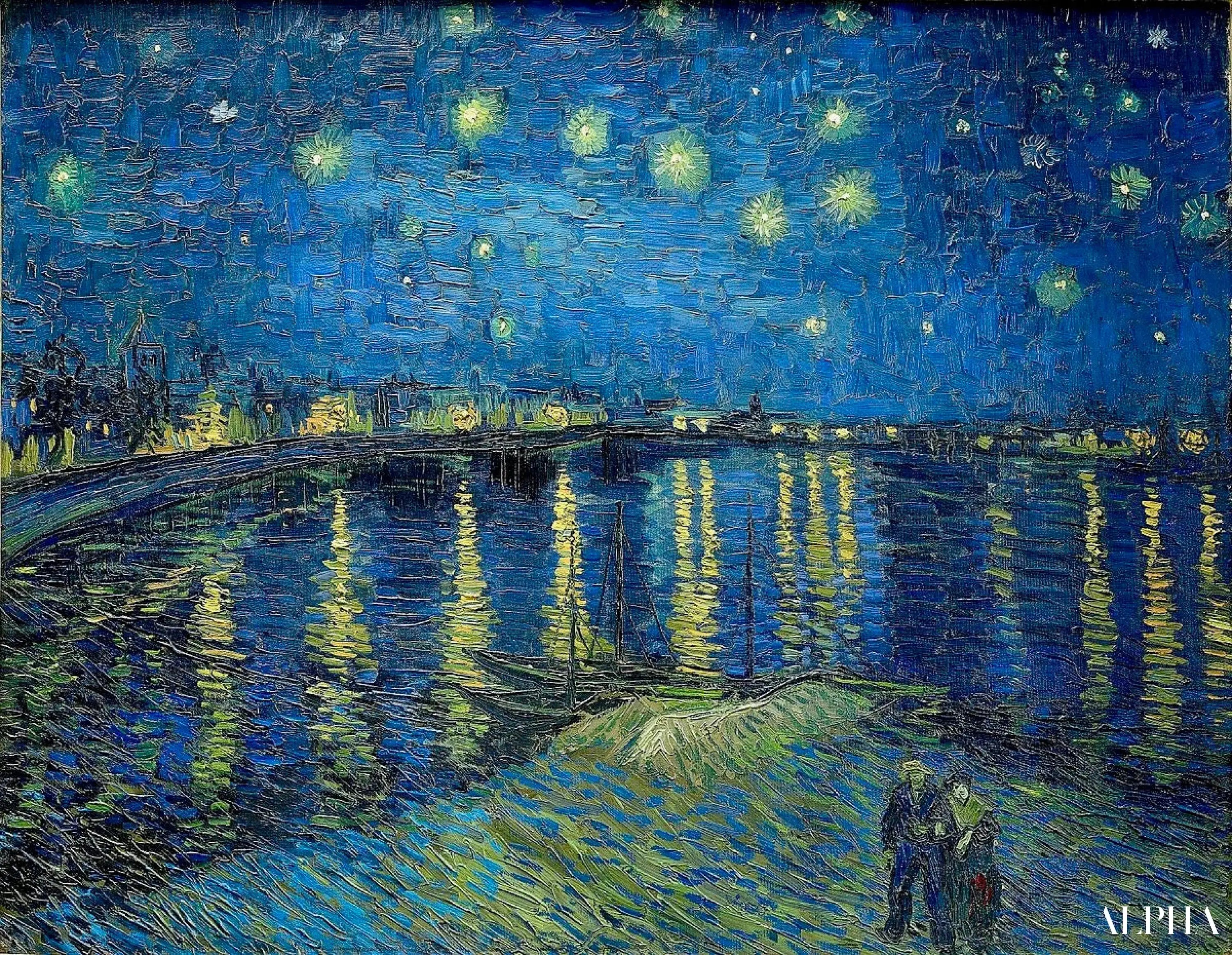 La Nuit étoilée sur le Rhône - Van Gogh - Reproductions de tableaux et peintures haut de gamme