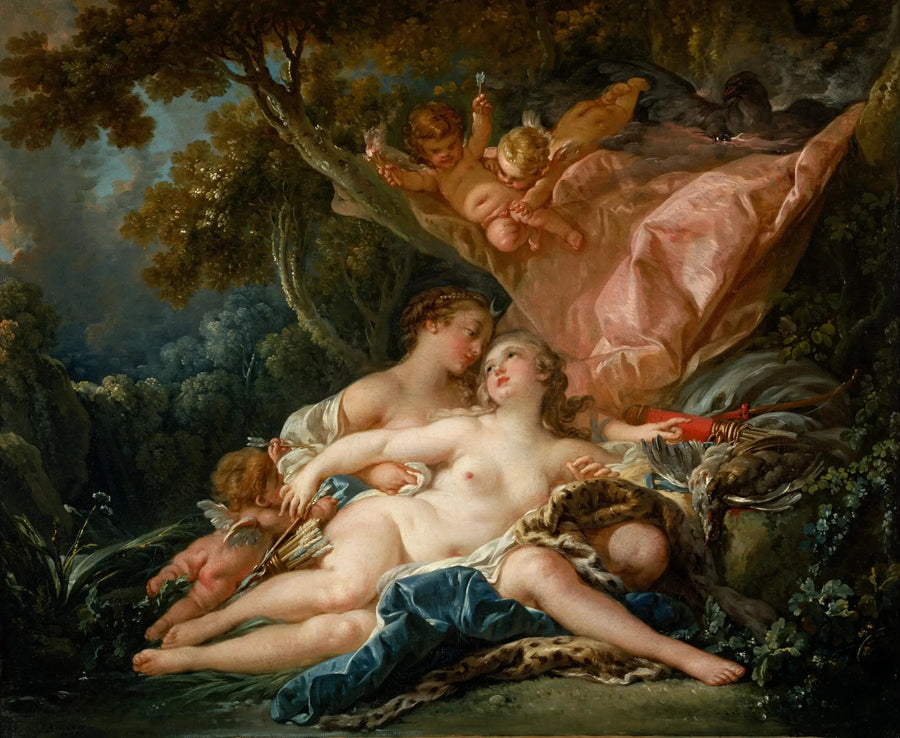 La Nymphe Calisto, seducida por Júpiter bajo las características de Diana - François Boucher