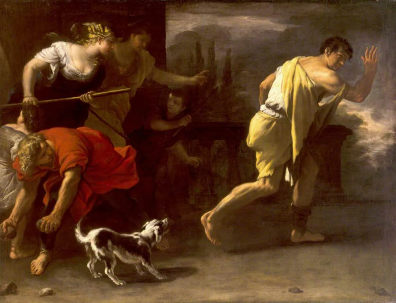 La parábola del hijo pródigo: expulsado por sus antiguos compañeros - Luca Giordano