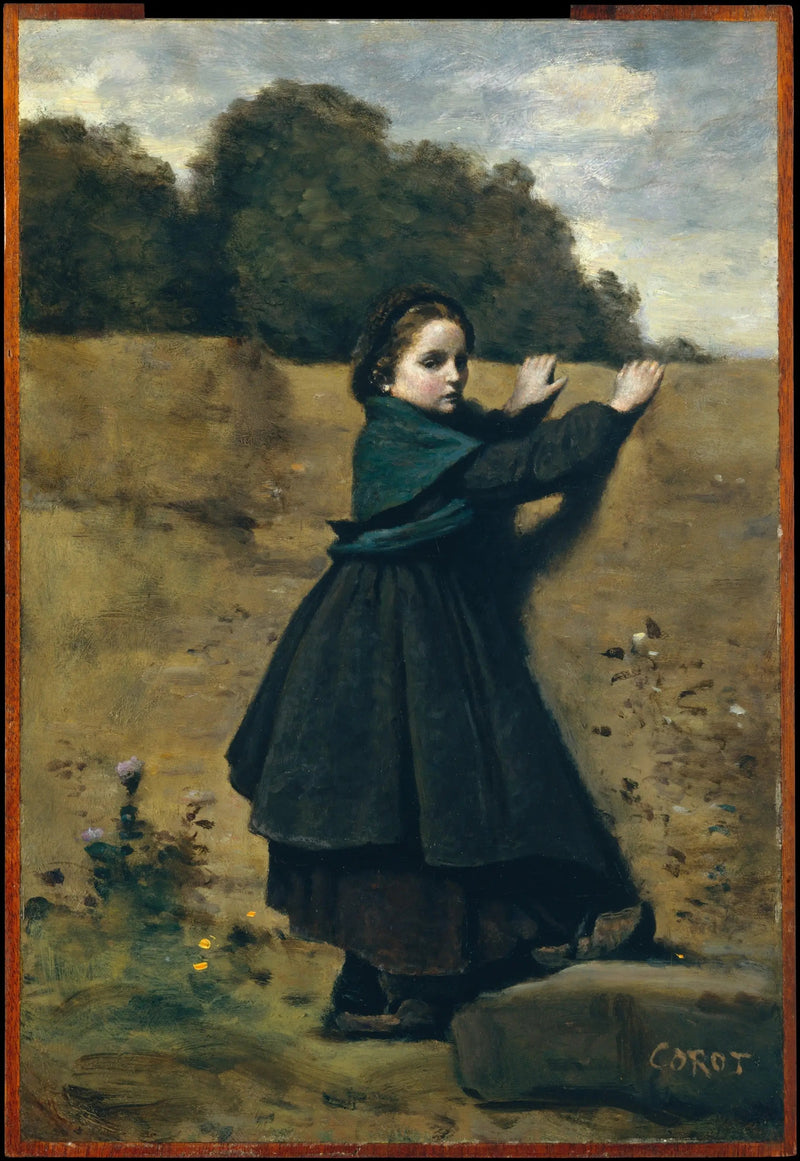 La pequeña niña curiosa - Jean-Baptiste Camille Corot
