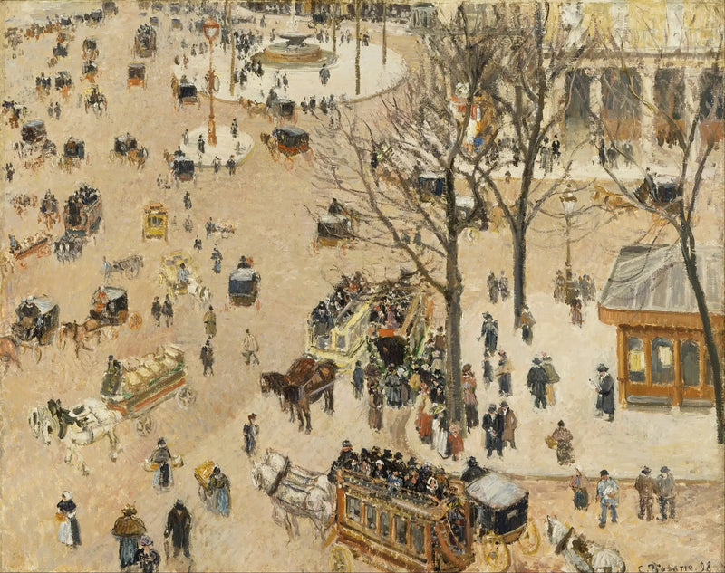 La Plaza del Teatro Inglés - Camille Pissarro