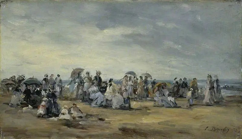 La playa en Trouville - Eugène Boudin