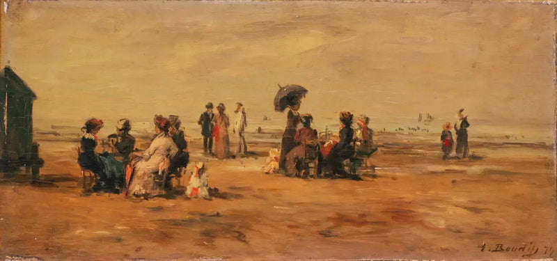 La playa en Trouville - Eugène Boudin