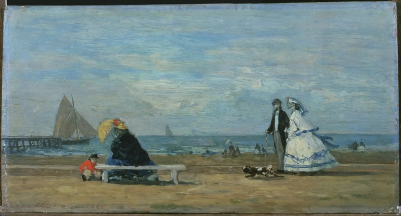 La playa en Trouville - Eugène Boudin