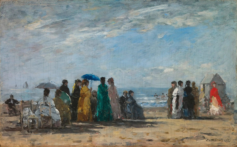 La playa en Trouville - Eugène Boudin