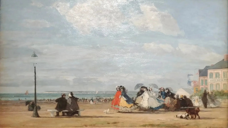 La Playa en Trouville - La Emperatriz Eugenia y su Séquito - Eugène Boudin