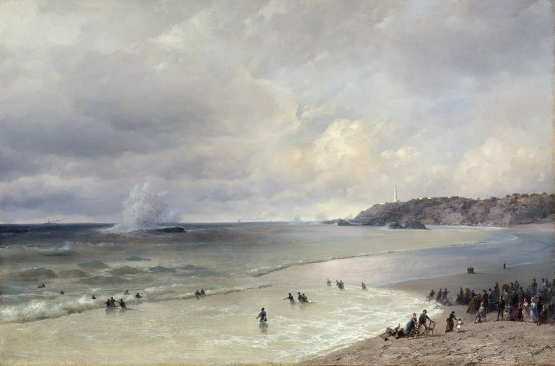La playa de Biarritz - Ivan Aïvazovski