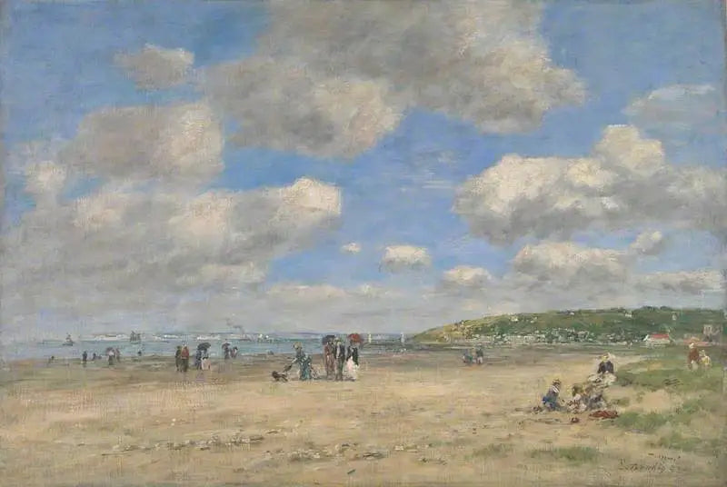 La plage de Tourgéville-les-Sablons - Eugène Boudin image 1 reproduction d’œuvre d’art à l’huile