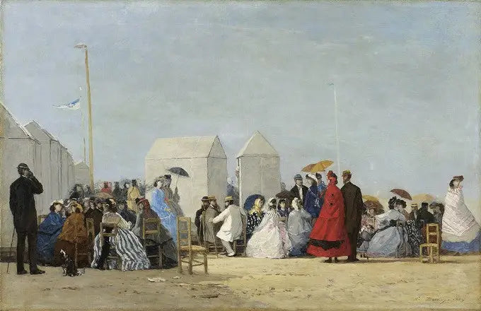 La playa de Trouville a la hora del baño - Eugène Boudin