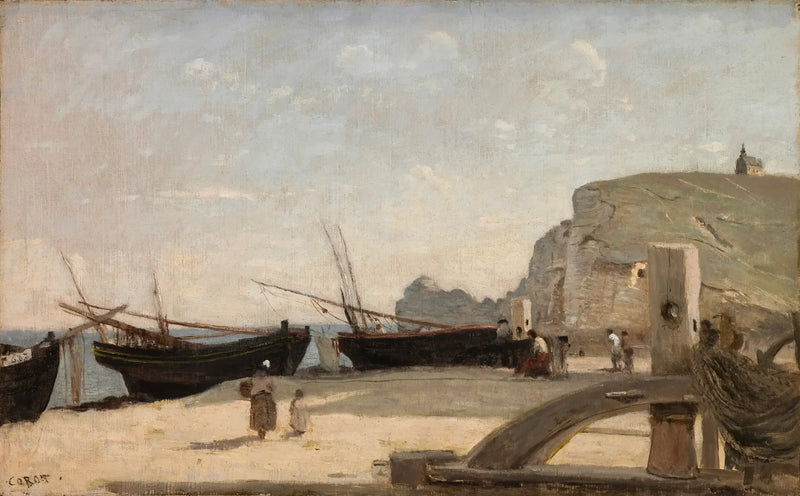 La Playa, Étretat - Jean-Baptiste Camille Corot