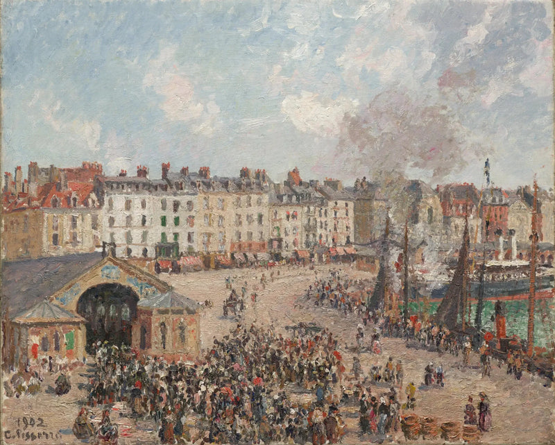 La Pescadería en Dieppe - Camille Pissarro