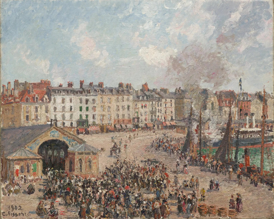 La Pescadería en Dieppe - Camille Pissarro