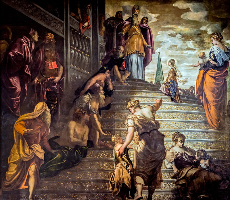 La Presentación de la Virgen en el templo - Jacopo Tintoretto