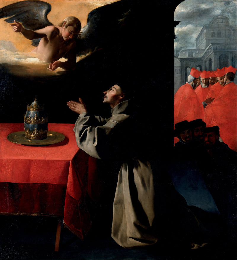 La oración de san Bonaventura sobre la elección del nuevo papa - Francisco de Zurbarán