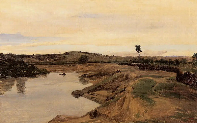La Promenade de Poussin, campiña de Roma - Jean-Baptiste Camille Corot