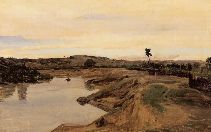 La Promenade de Poussin, campiña de Roma - Jean-Baptiste Camille Corot