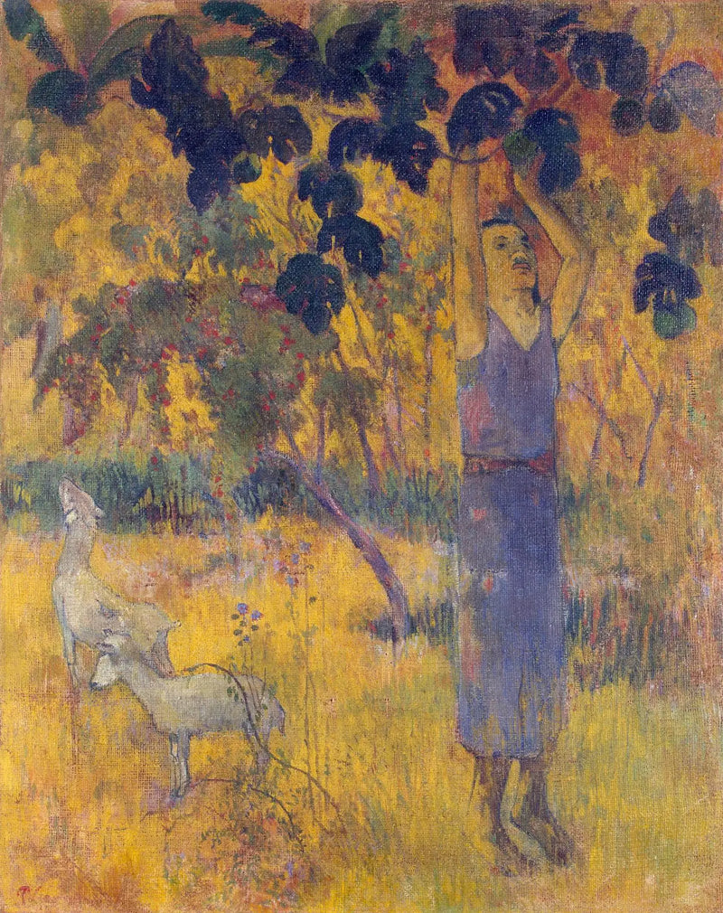 La cosecha, o Hombre recogiendo frutas - Paul Gauguin