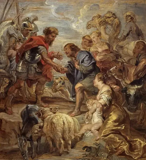 La reconciliación de Jacob y Esaú - Peter Paul Rubens