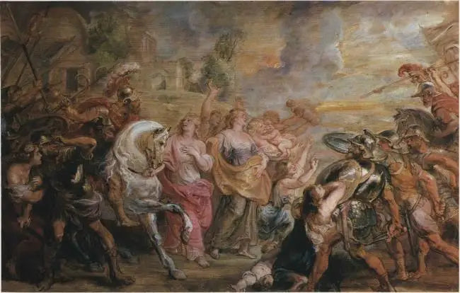 La réconciliation des Romains et des Sabins, 1639-1640 - Peter Paul Rubens image 1 reproduction de peinture à l’huile