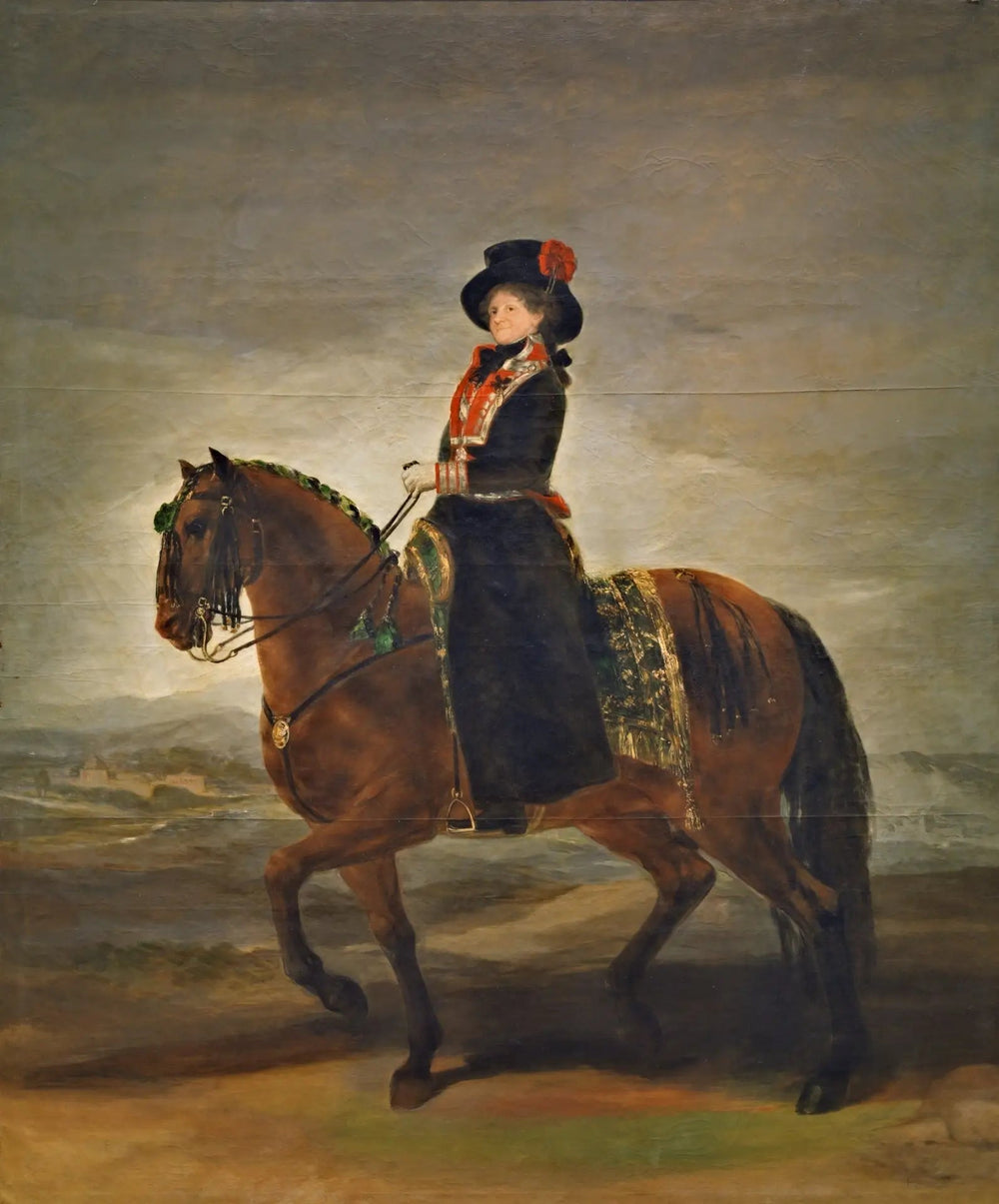 La reine María Luisa à cheval - Francisco de Goya image 1 reproduction de peinture à l’huile
