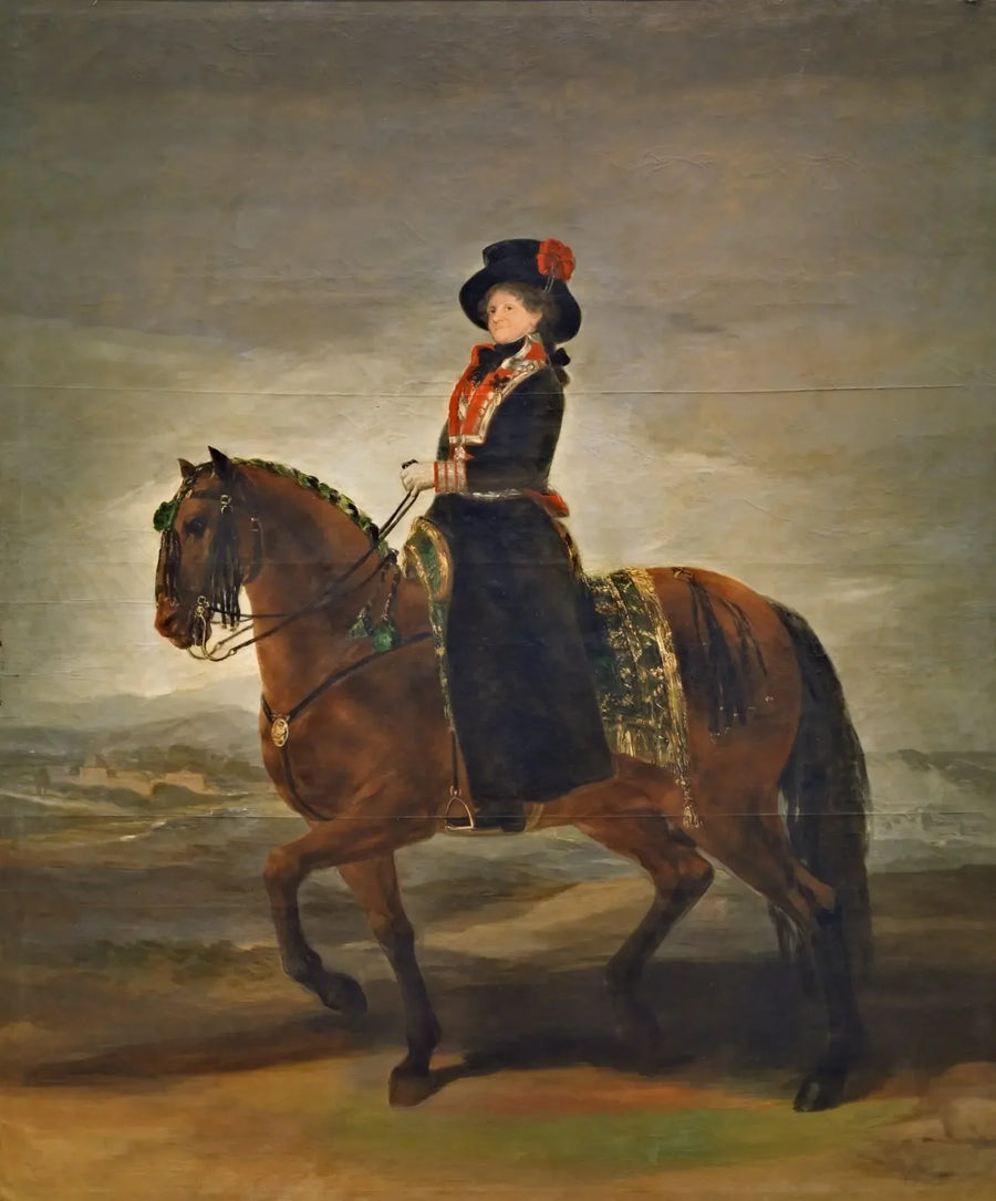 La reina María Luisa a caballo - Francisco de Goya