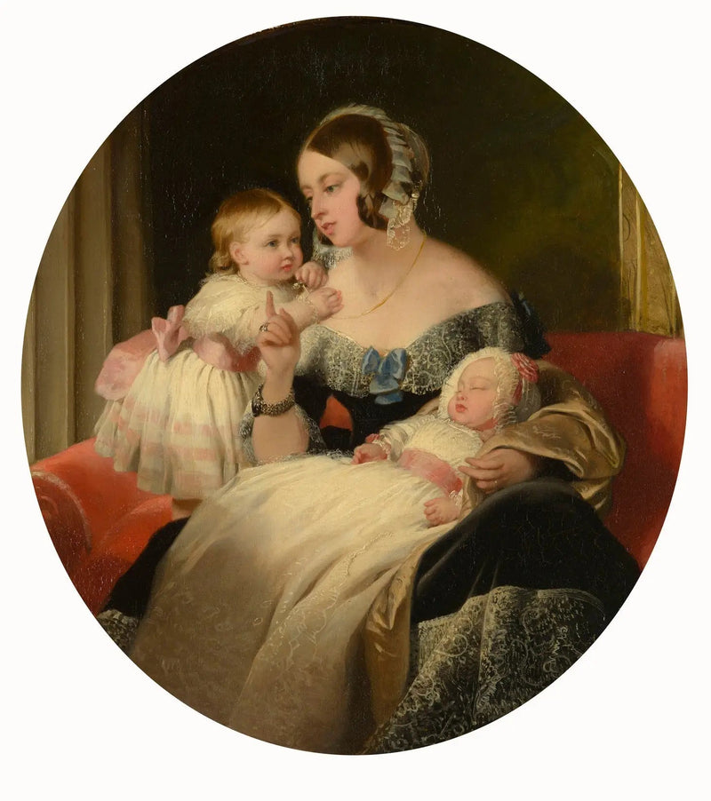 La reina Victoria con la princesa real y el príncipe de Gales - Edwin Henry Landseer