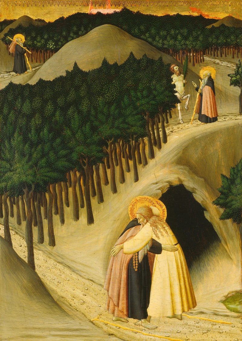 El encuentro de san Antonio y san Pablo - Maestro de la Osservanza