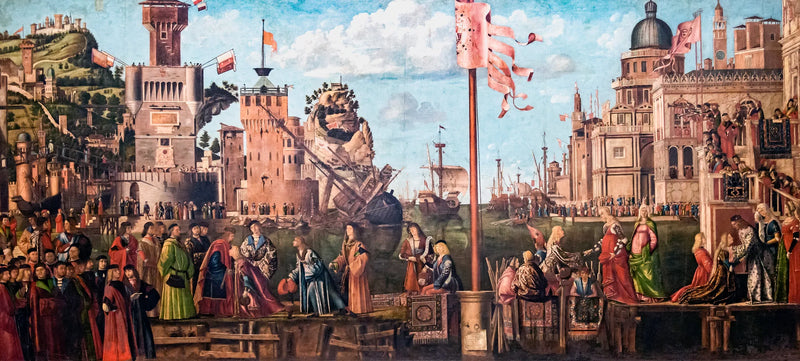La reunión de los prometidos y la partida de los peregrinos - Vittore Carpaccio