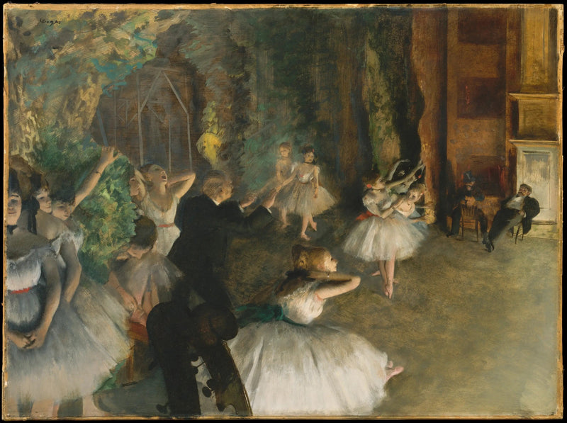 La repetición del ballet en el escenario - Edgar Degas