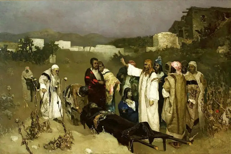 La resurrección del hijo de la viuda de Naín. - Wilhelm Kotarbiński