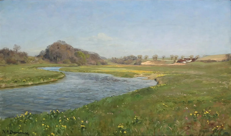 El río Suså cerca de Herlufsholm. - H. A. Brendekilde