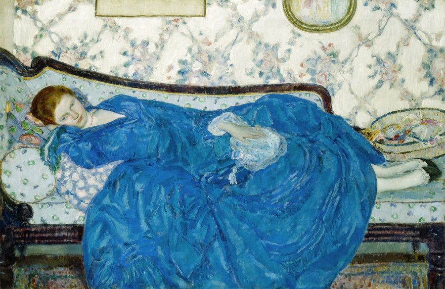 El vestido azul - Frederick Carl Frieseke