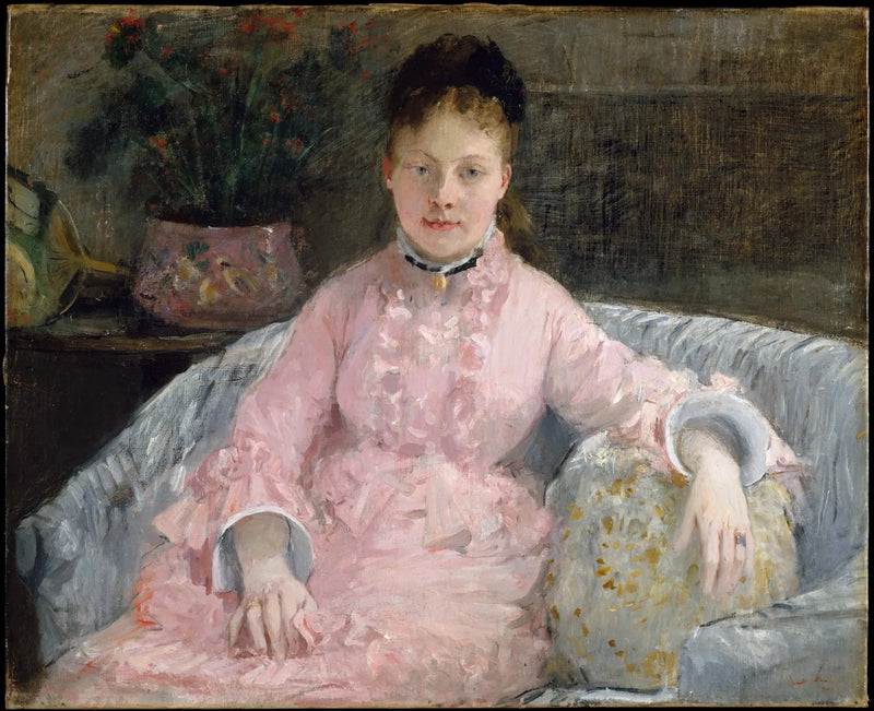 El vestido rosa (Albertie-Marguerite Carré, más tarde Madame Ferdinand-Henri Himmes, 1854-1935) - Berthe Morisot