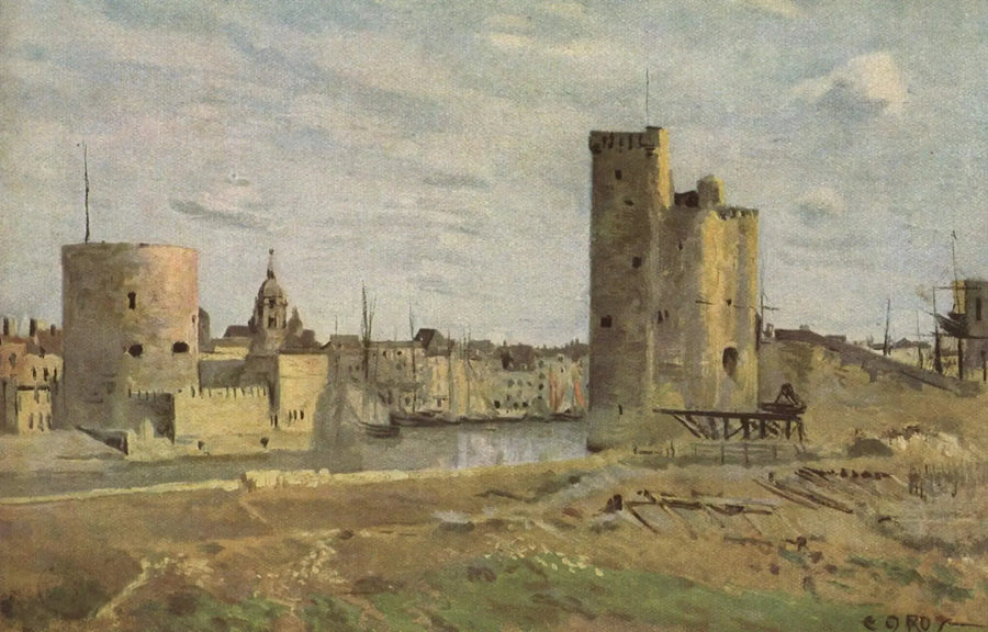 La Rochelle, entrada del puerto - Jean-Baptiste Camille Corot