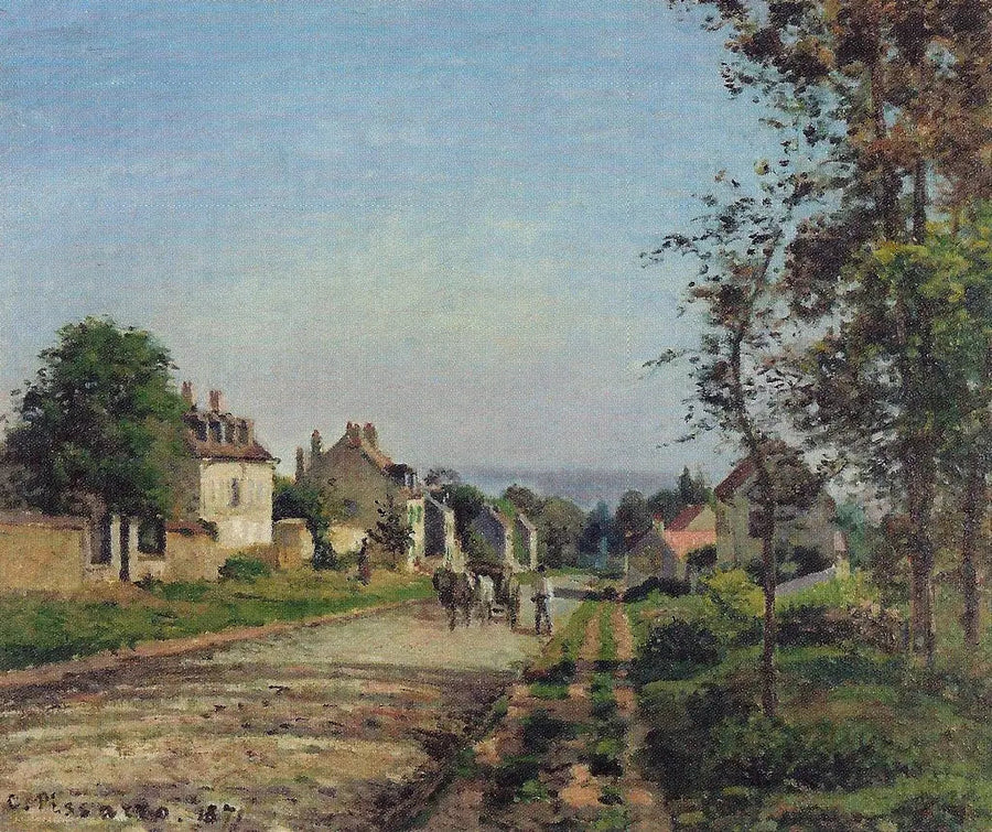 La ruta de Versalles, Louveciennes, sol de invierno y nieve - Camille Pissarro
